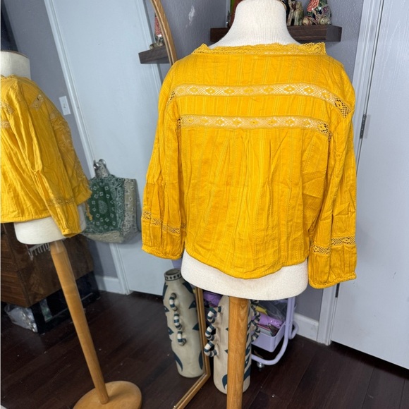 Free people Embroidered Yellow Women's Top - Picture 4 of 4